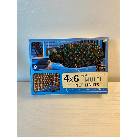 Christmas Multi Mini Net Light 4 x 6ft 150 Lights Indoor/outdoor Target VTG 2002 - Picture 2 of 7